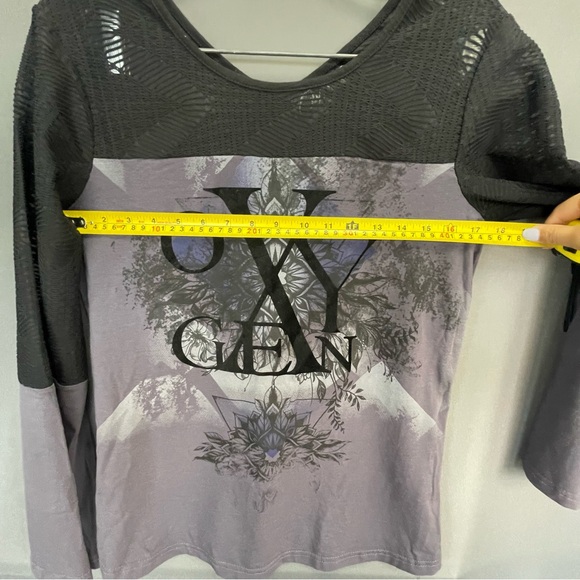 Oxygen gothic bell sleeve graphic top - Picture 3 of 10